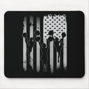 Cheerleaders Usa American Flag 4th Of July Cheerle Mouse Mat