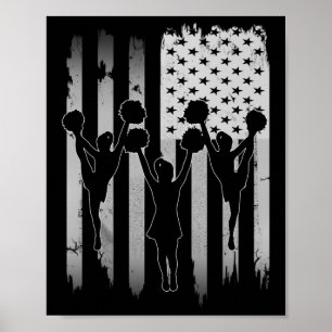 Cheerleaders Usa American Flag 4th Of July Cheerle Poster