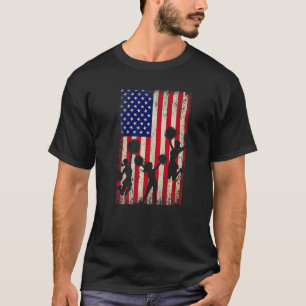 Cheerleaders Usa American Flag 4th Of July Cheerle T-Shirt