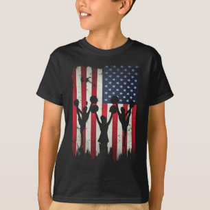 Cheerleaders Usa American Flag 4th Of July Cheerle T-Shirt