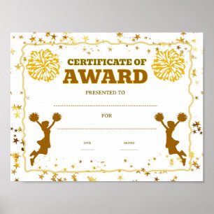 Cheerleading achievement award editable poster