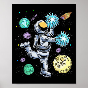 Cheerleading Astronaut Cheerleader Cheer Flyer Boy Poster