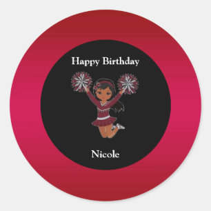 Cheerleading Birthday Stickers