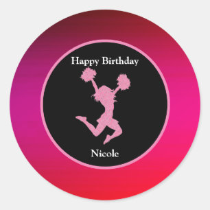 Cheerleading Birthday Stickers
