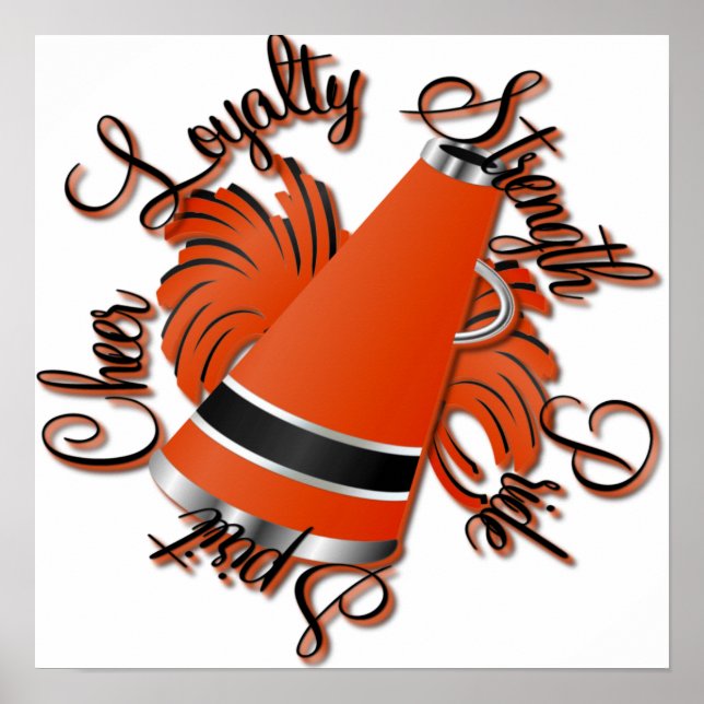 Cheerleading Black and Orange Qualities Poster (Front)