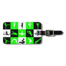 Cheerleading Block Luggage Tag in Green
