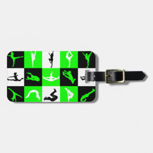 Cheerleading Block Luggage Tag in Green