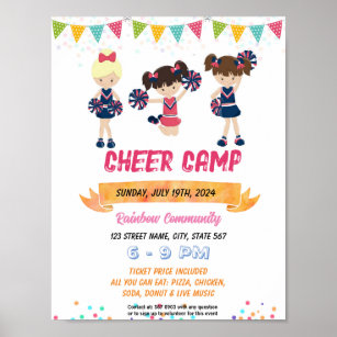Cheerleading camp school event template poster