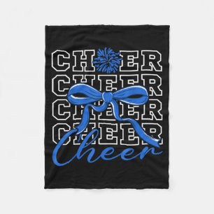Cheerleading Cheer Blue Coquette Bow Cheerleader F Fleece Blanket