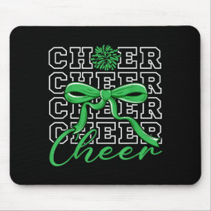 Cheerleading Cheer Green Coquette Bow Cheerleader Mouse Mat