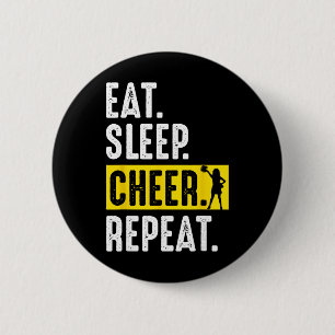 Cheerleading Cheer Squad Eat Sleep Cheer Repeat Ch 6 Cm Round Badge