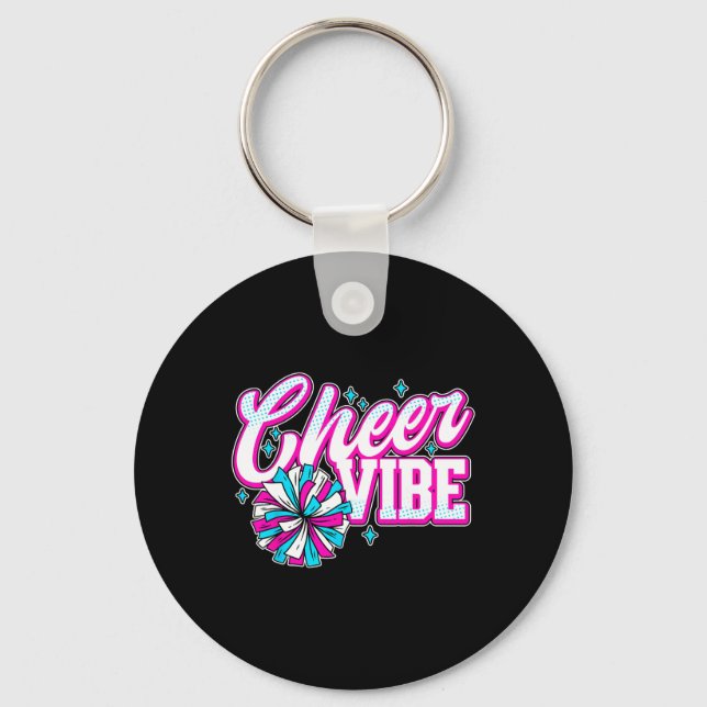 Cheerleading Cheer Vibe Funny Cheerleader  Key Ring (Front)