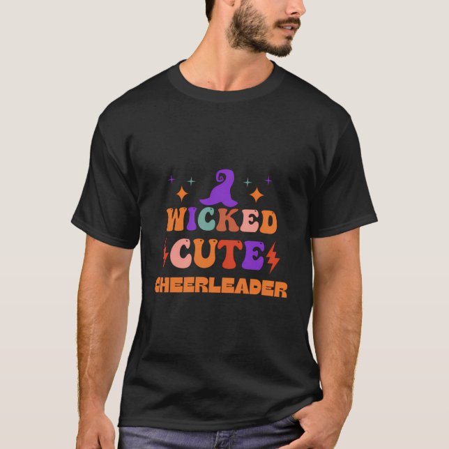 Cheerleading Cheerleader Halloween Costume Witch H T-Shirt (Front)