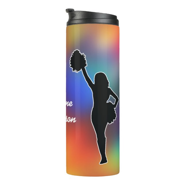 Cheerleading - Cheerleader silhouette Personalize  Thermal Tumbler (Rotated Right)