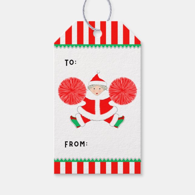 Cheerleading Christmas Gift Tags (Front)