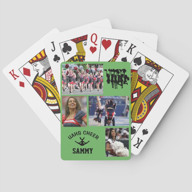 Cheerleading Class Of Photo School Name Playing Cards (Back)