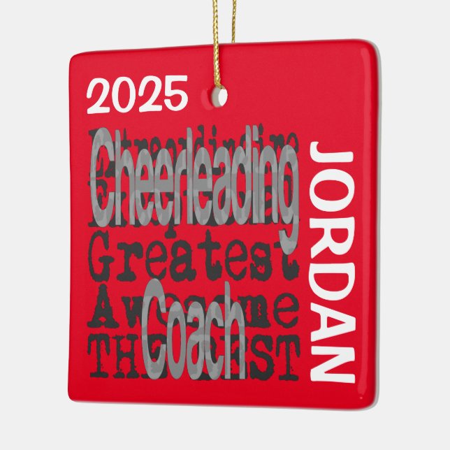 Cheerleading Coach Extraordinaire CUSTOM Ceramic Ornament (Left)
