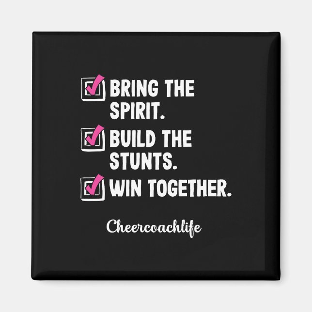 Cheerleading Coach Trainer School Cheerleader Chee Magnet (Front)