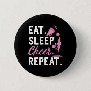 Cheerleading Dance Cheerleader Girls Eat Sleep Che 6 Cm Round Badge