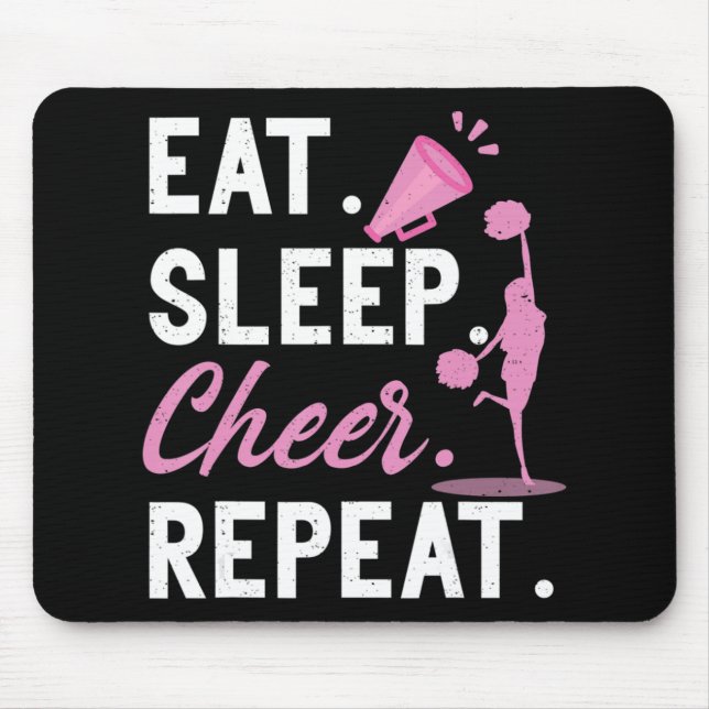 Cheerleading Dance Cheerleader Girls Eat Sleep Che Mouse Mat (Front)