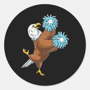 Cheerleading Eagle Cheerleader Cheer Flyer Classic Round Sticker