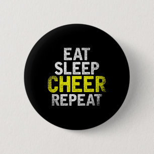 Cheerleading Eat Sleep Cheer Repeat Funny Cheerlea 6 Cm Round Badge