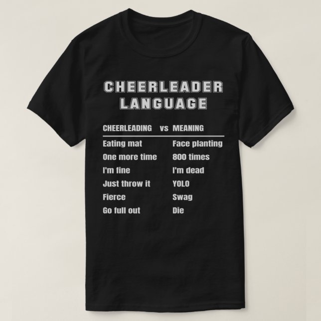 Cheerleading Funny Cheerleader Language Cheerleadi T-Shirt (Design Front)