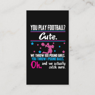 Cheerleading Gift You Play Football That's Cute Business Card