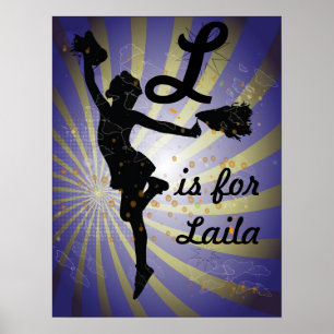Cheerleading Girls ANy Name Art Print Poster