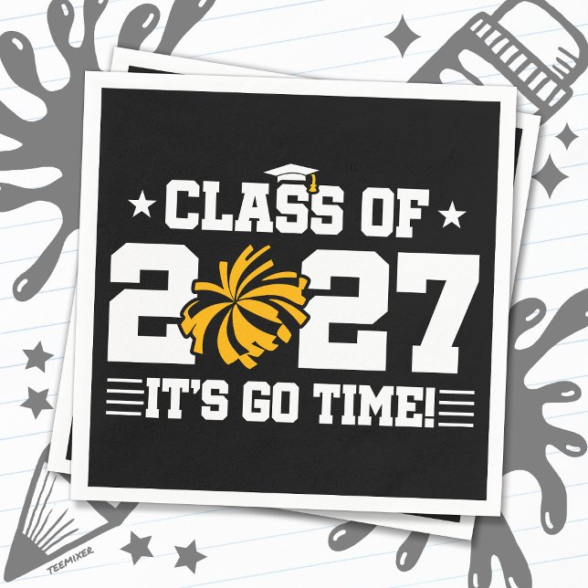Cheerleading Graduation Time Senior Class of 2027 Napkin (Creator Uploaded)