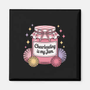 Cheerleading Is My Jam Vintage Jar  Magnet
