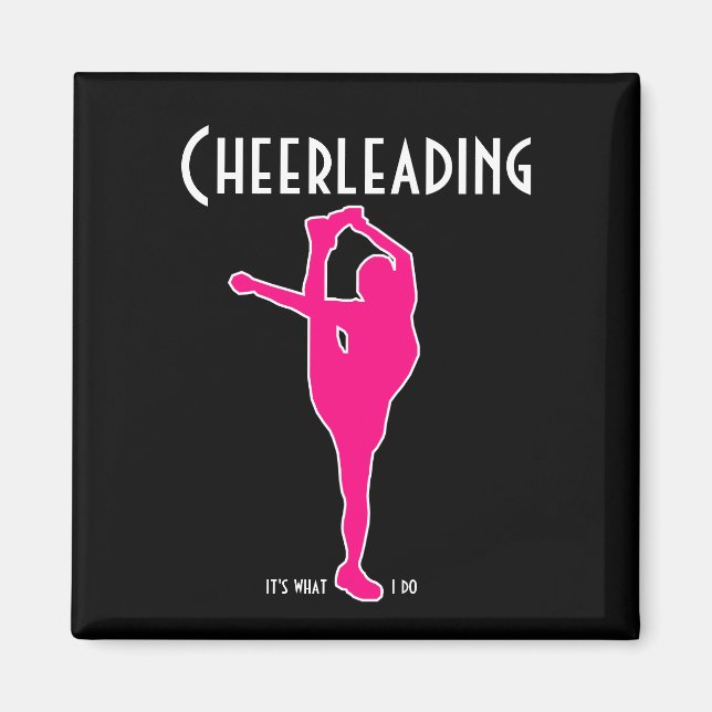 Cheerleading It's What I Do Magnet Black and Pink (Front)