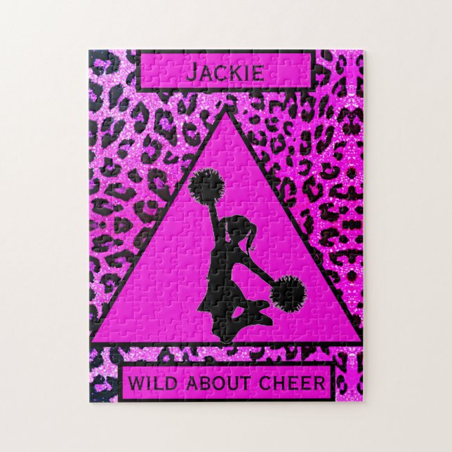 Cheerleading Leopard Wild About Cheer Puzzle (Vertical)