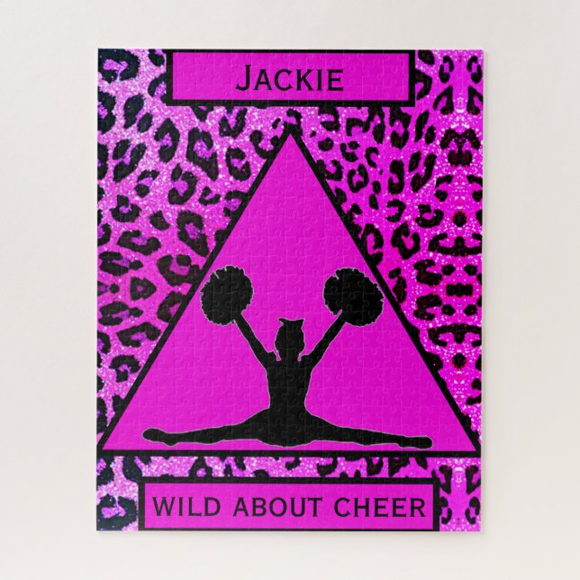 Cheerleading Leopard Wild About Cheer Puzzle (Vertical)