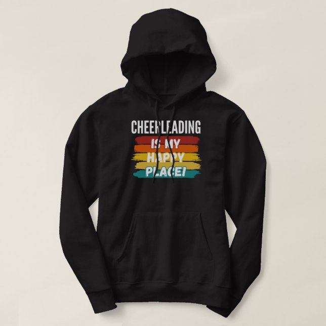 Cheerleading Lover Gifts, Cheerleading Is My Happy Hoodie (Design Front)