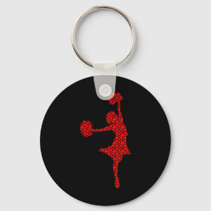 Cheerleading Lovers Valentine Hearts Love Cheerlea Key Ring