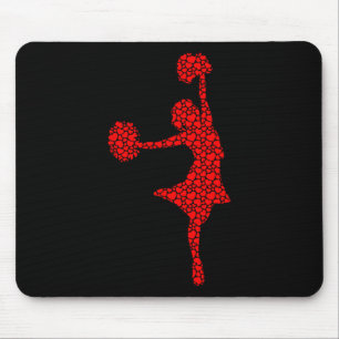 Cheerleading Lovers Valentine Hearts Love Cheerlea Mouse Mat