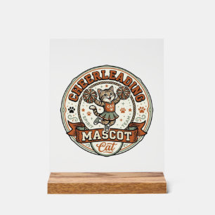 Cheerleading Mascot Cat Cheerleading Mascot Cat Vi Acrylic Sign