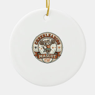 Cheerleading Mascot Cat Cheerleading Mascot Cat Vi Ceramic Tree Decoration