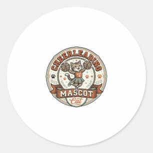 Cheerleading Mascot Cat Cheerleading Mascot Cat Vi Classic Round Sticker