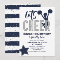 Cheerleading Navy and Silver Cheer Birthday