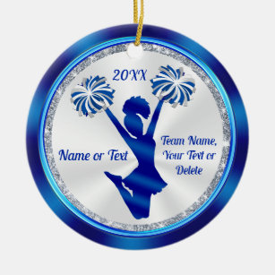 Cheerleading Ornaments, Personalised Cheer Gifts, Ceramic Tree Decoration