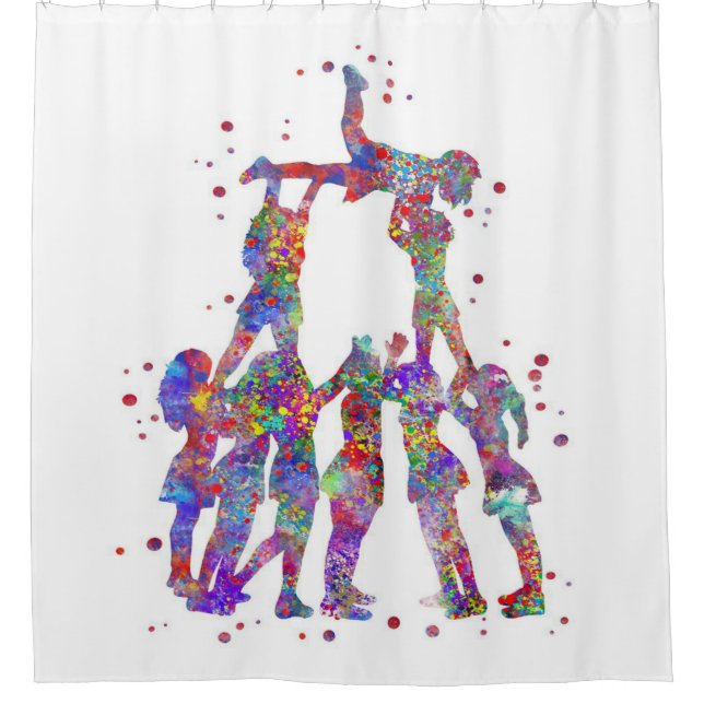 Cheerleading Owner Gift | Cute, Unique Birthday Shower Curtain (Front)