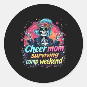 Cheerleading Parent Coffee Cheer Mum Surviving Com Classic Round Sticker