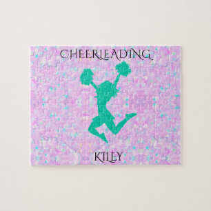 Cheerleading pastel puzzle with personalised name