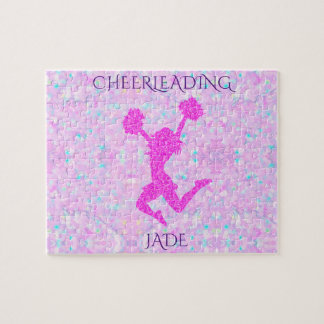 Cheerleading pastel puzzle with personalised name