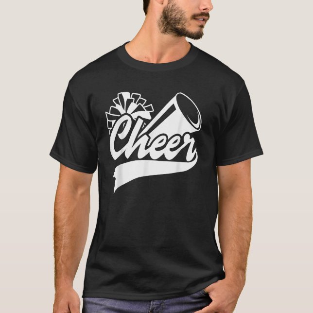 Cheerleading Peace Love Cheer Cheerleader Colours  T-Shirt (Front)