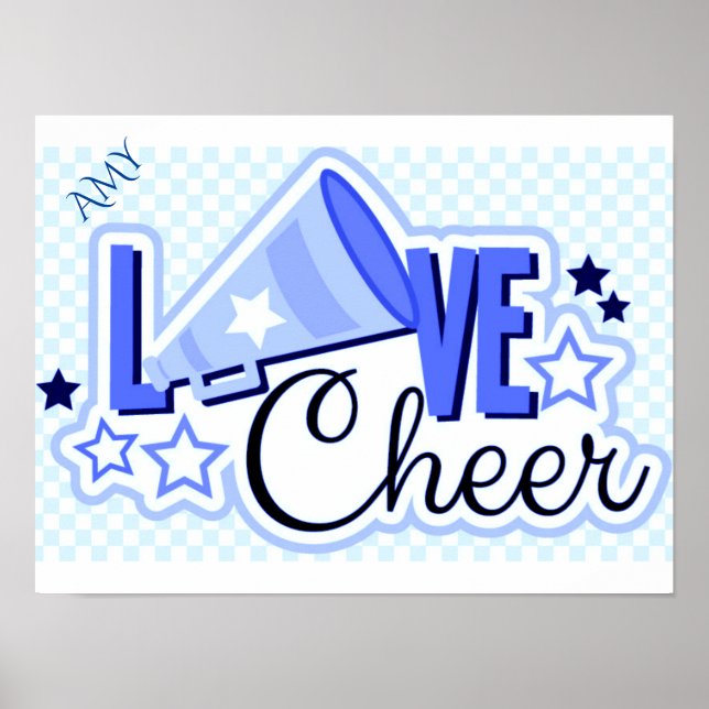 Cheerleading personalised poster. "16 x 12" poster (Front)
