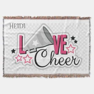 Cheerleading personalised throw blanket. blanket