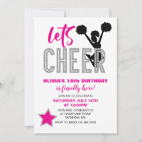 Cheerleading Pink Silver Black Cheer Birthday